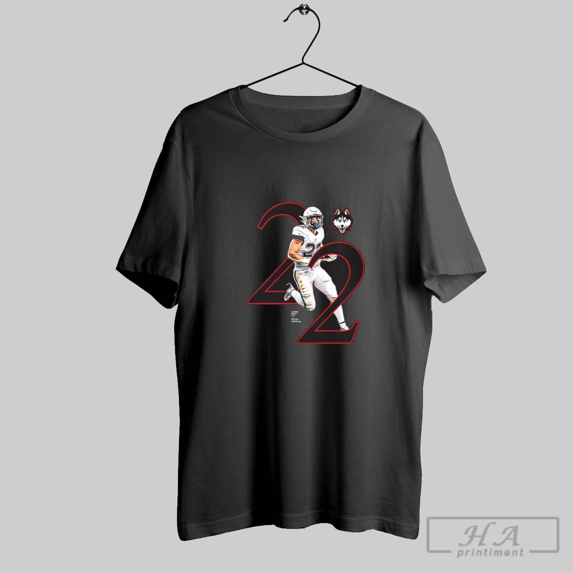 Official Victor Rosa Number 22 Uconn Huskies Football Breakthrough V Neck Shirt
