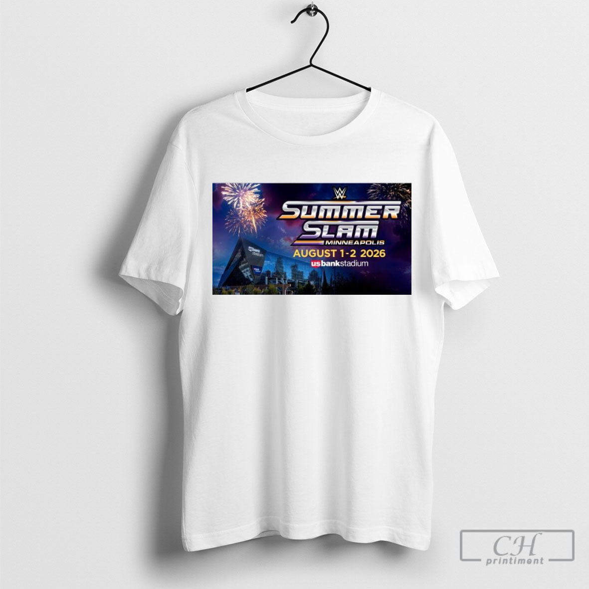 Official Wwe Summerslam At Us Bank Stadium Minneapolis Mn August 1 2 2026 Wall Shirt
