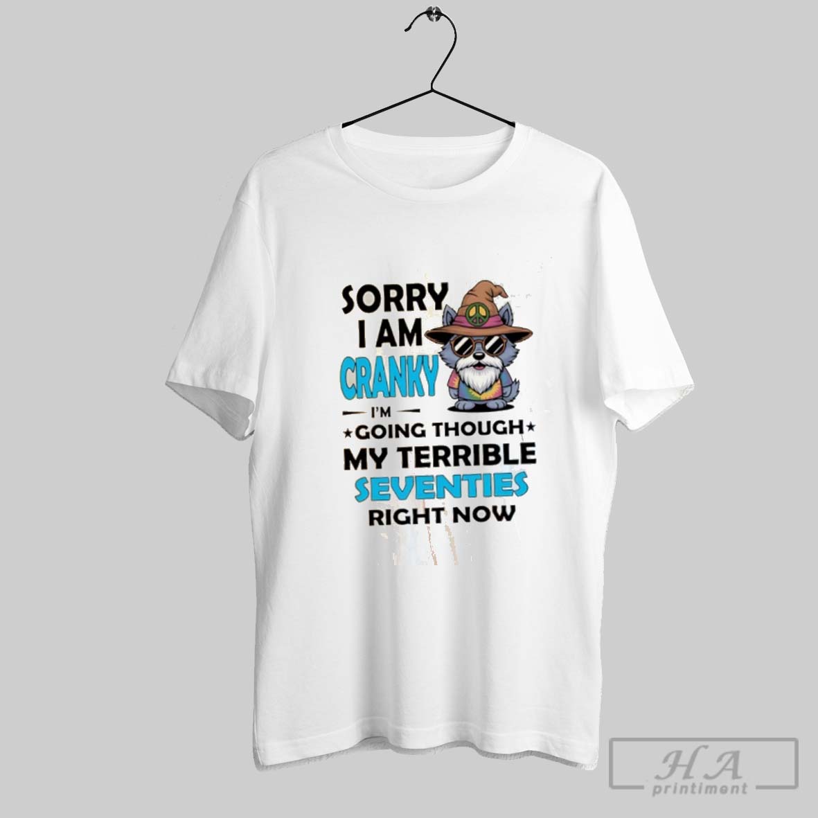 Official Wolf Sorry I Am Cranky Im Going Through My Terrible Seventies Right Now Shirt