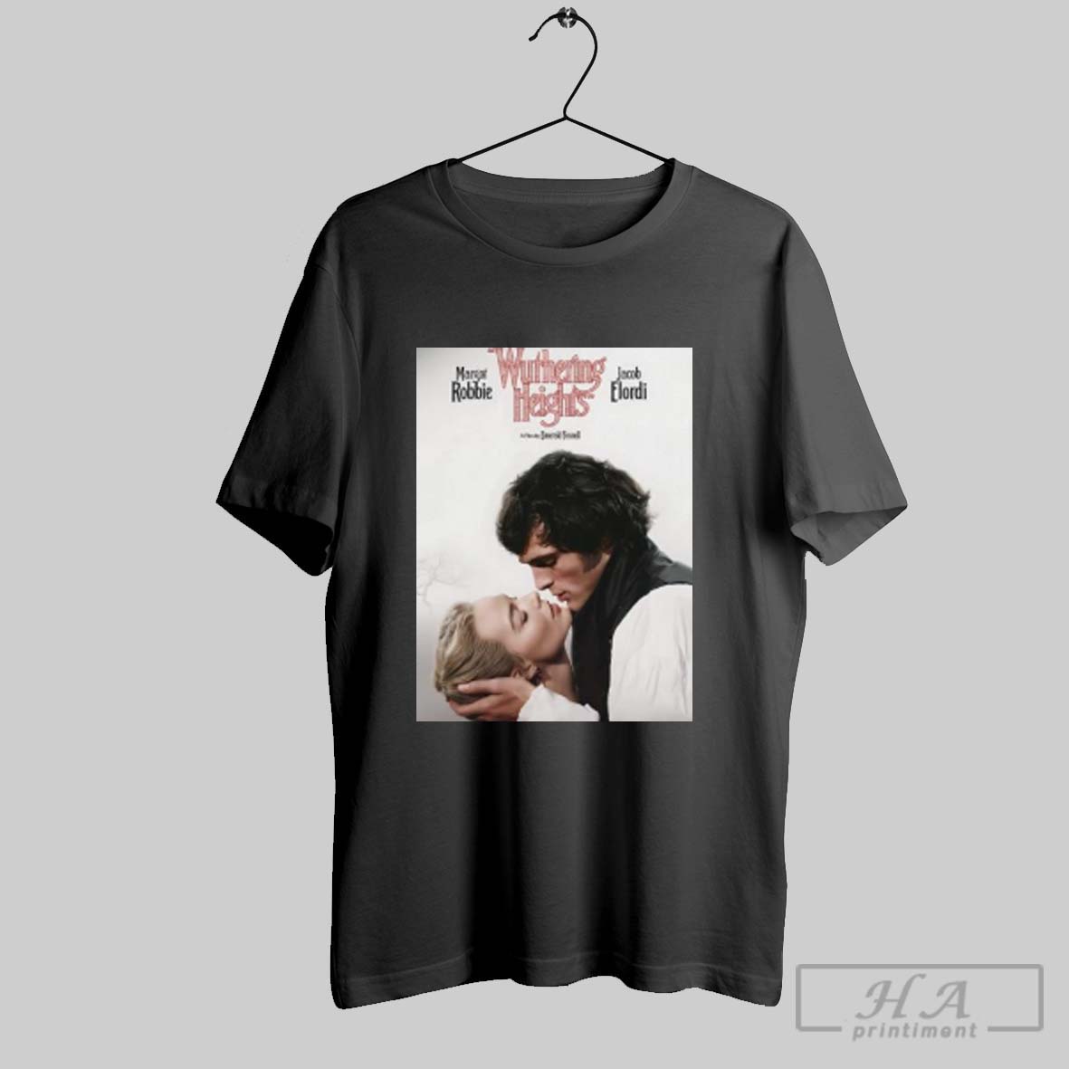 Official Wuthering Heights Movie Margot Robbie And Jacob Elordi Graphic T Shirt White Tee Shirt