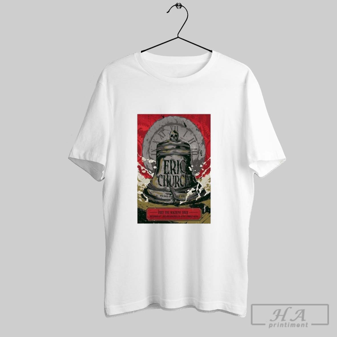 Official Eric Church Free The Machine Tour Sep 18 2025 Xfinity Mobile Arena Bell S Men Tee Shirt