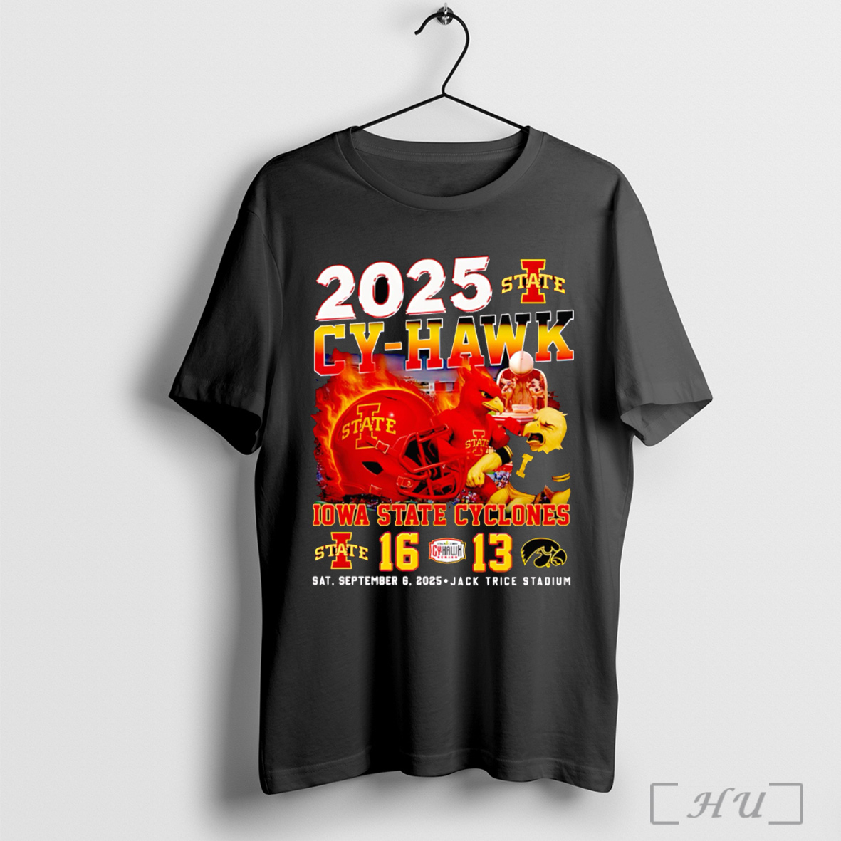 Officials 2025 Cy Hawk Iowa State Cyclones 16 13 Iowa Hawkeyes Mascot T Shirt Sweatshirt