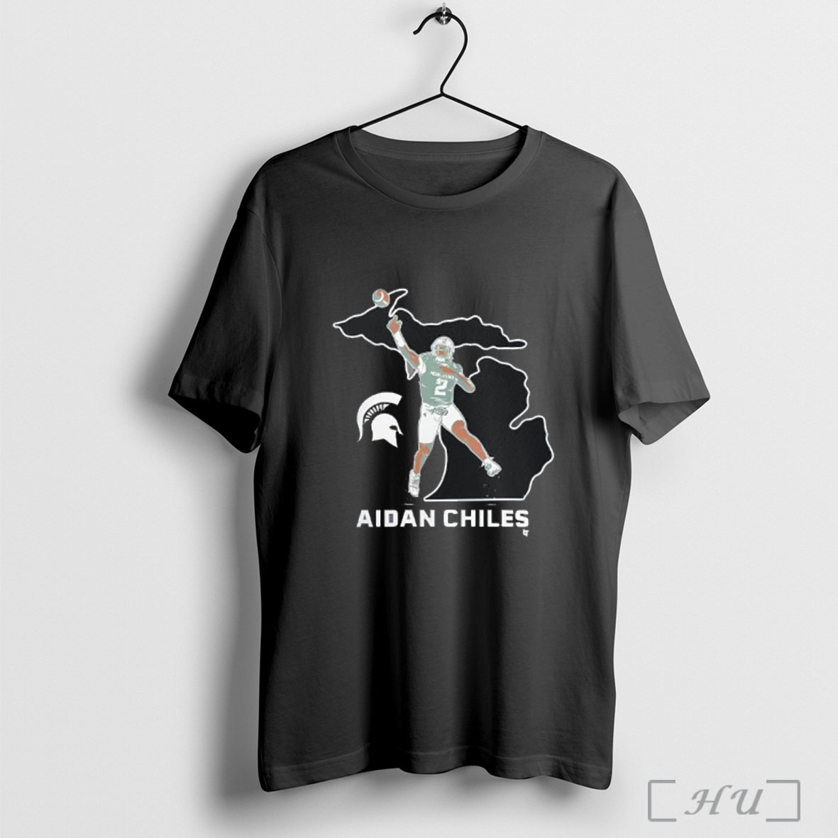 Officials Aidan Chiles Michigan State Spartans Map Design Football T Shirt Sweatshirt