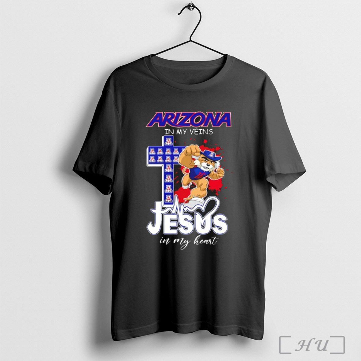 Officials Arizona Wildcats Football In My Veins Jesus In My Heart T Shirt Sweatshirt
