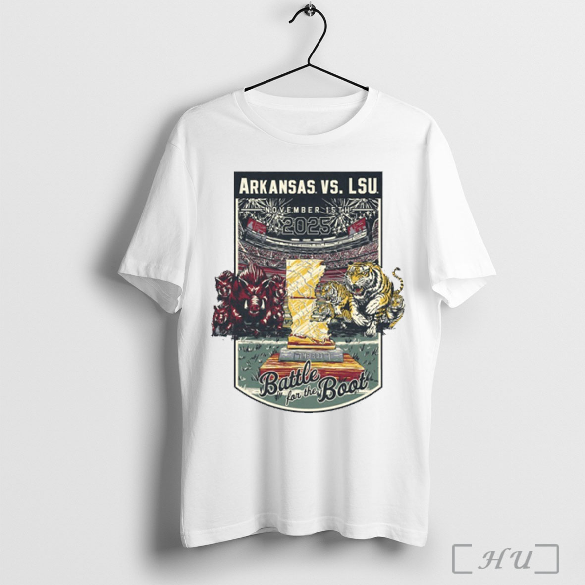 Officials Battle For The Boot Arkansas Razorbacks Vs Lsu Tigers Game Day November 15 2025 T Shirt Sweatshirt