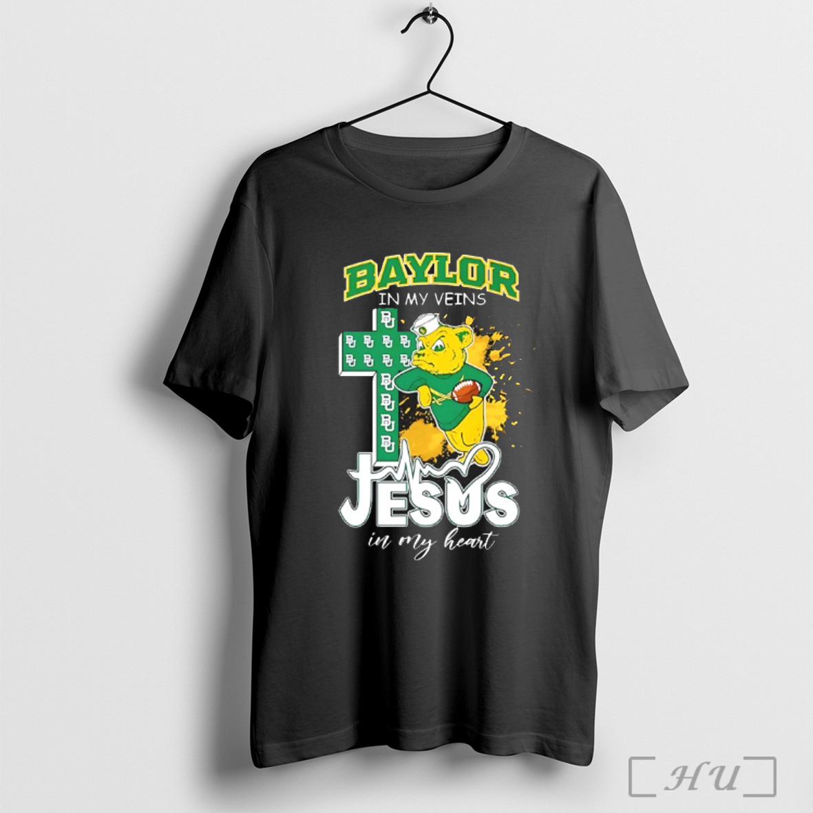 Officials Baylor Bears Football In My Veins Jesus In My Heart T Shirt Sweatshirt