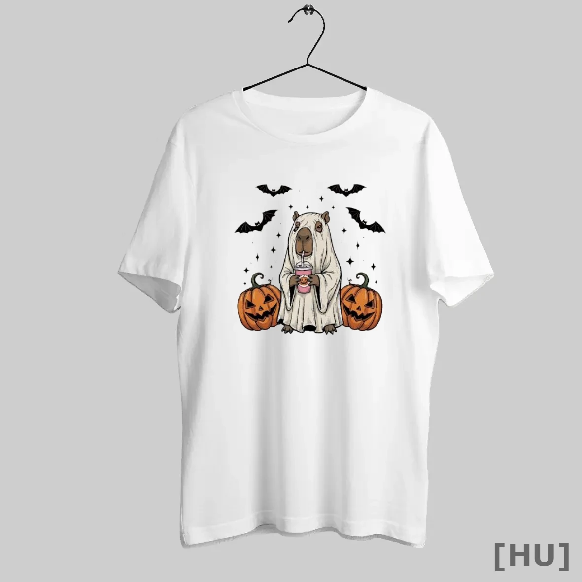 Officials Capybara Ghost Drink Bubble Tea Bat And Pumpkin Happy Halloween T Shirt Sweatshirt