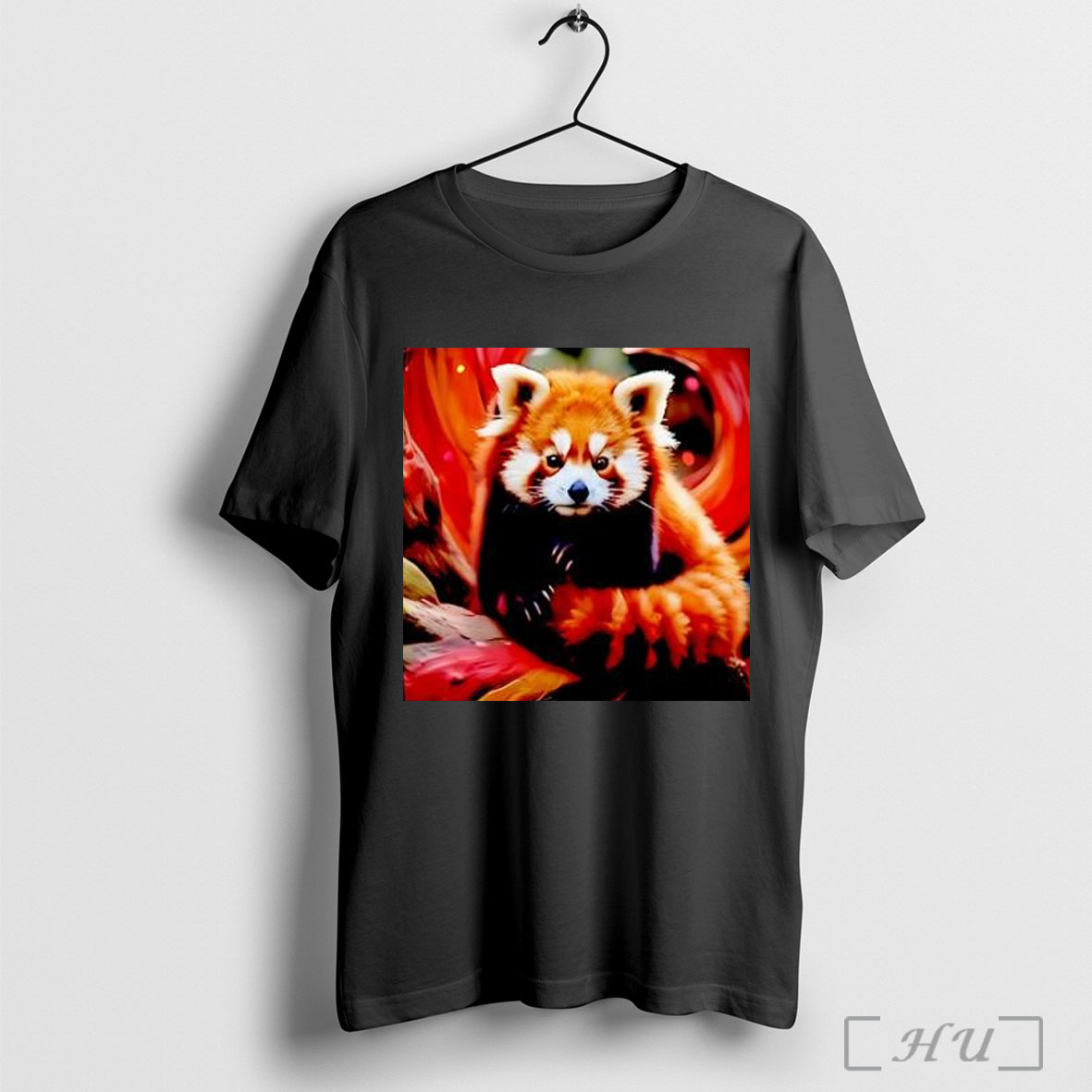Officials Cute Red Panda Fluffy Animal Black And Orange T Shirt Sweatshirt