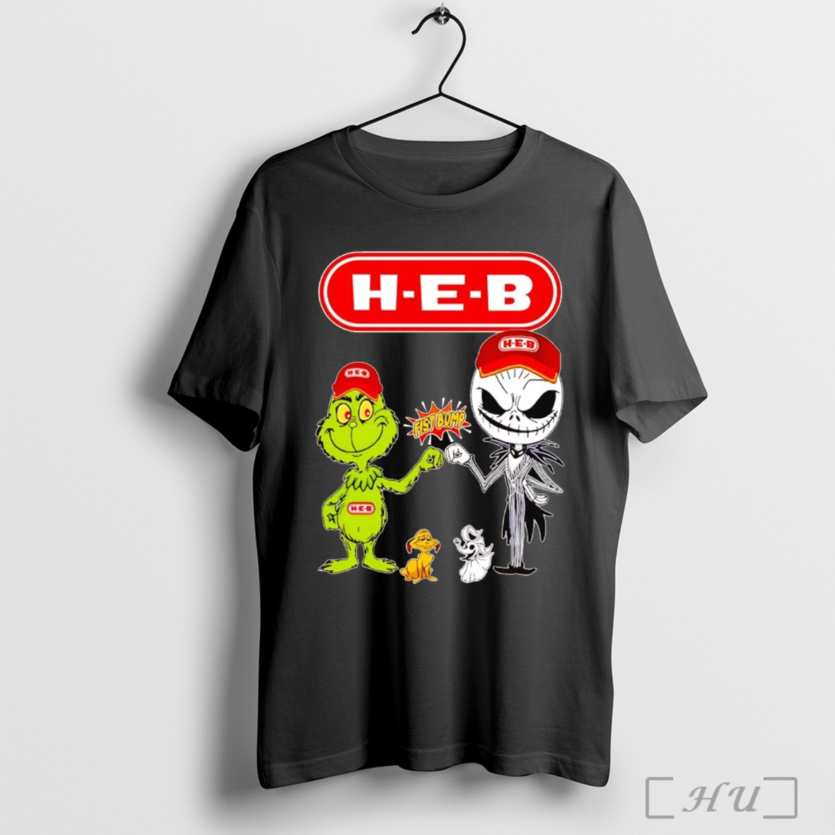 Officials Grinch And Jack Skellington Fist Bump H E B Halloween T Shirt Sweatshirt