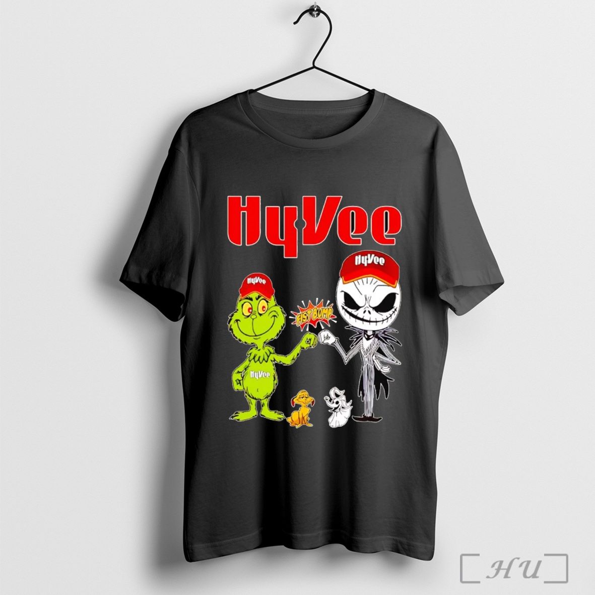 Officials Grinch And Jack Skellington Fist Bump Hyvee Halloween T Shirt Sweatshirt