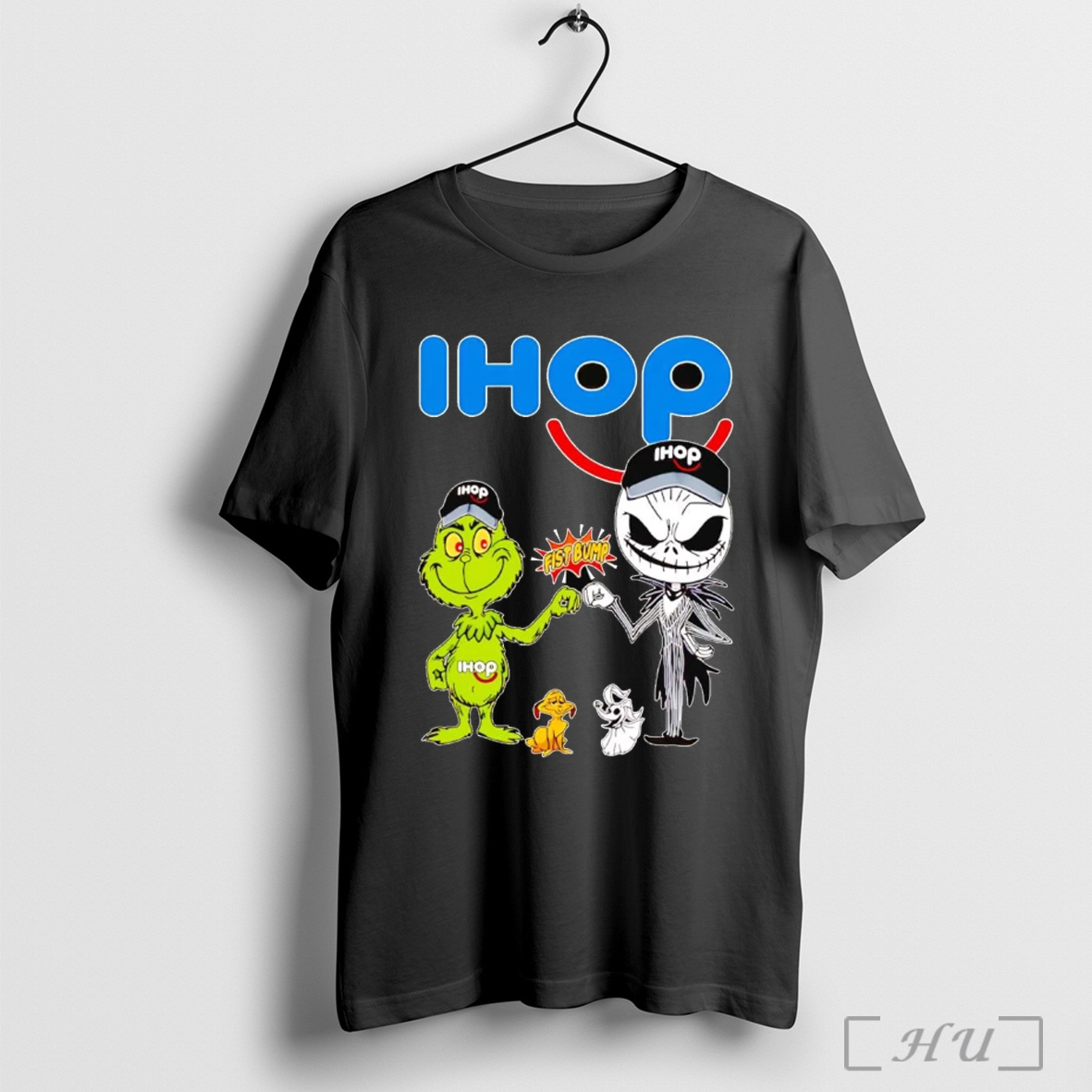 Officials Grinch And Jack Skellington Fist Bump Ihop Halloween T Shirt Sweatshirt