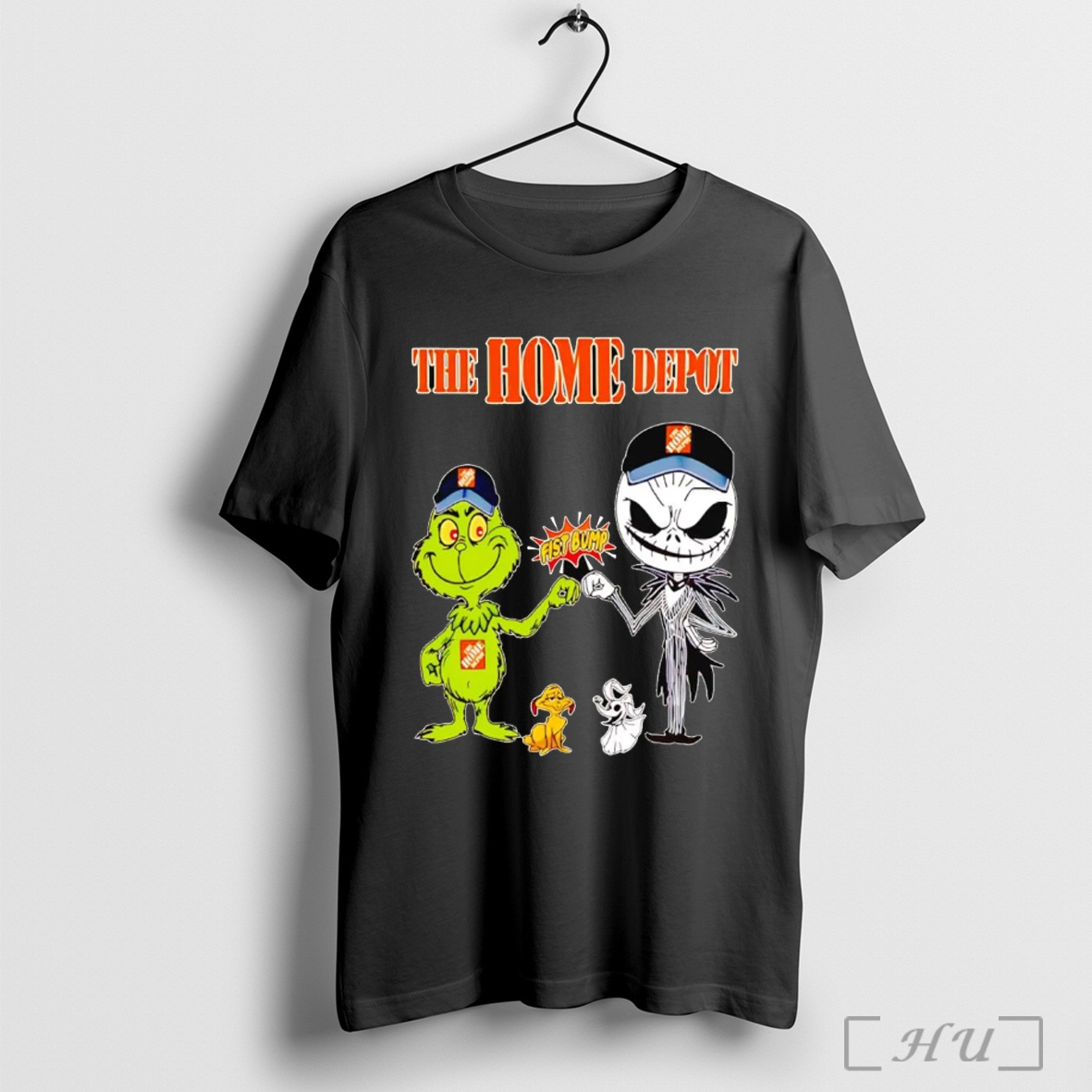 Officials Grinch And Jack Skellington Fist Bump The Home Depot Halloween T Shirt Sweatshirt