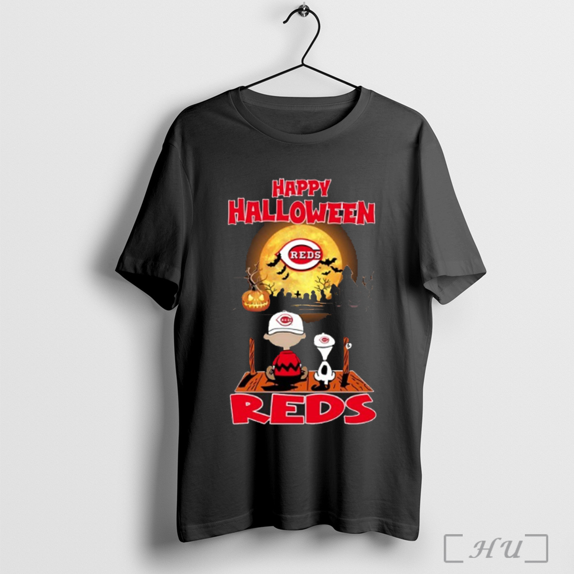 Officials Happy Halloween Cincinnati Reds X The Peanuts Snoopy And Charlie Brown T Shirt Sweatshirt
