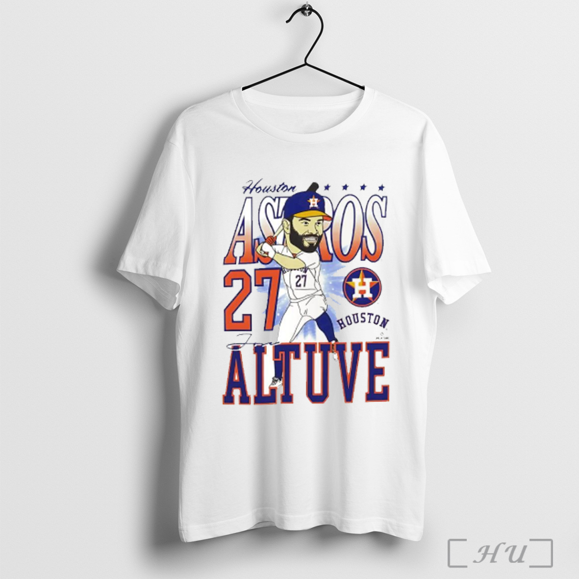 Officials Houston Astros Jose Altuve 27 Caricature Cartoon White S T Shirt Sweatshirt