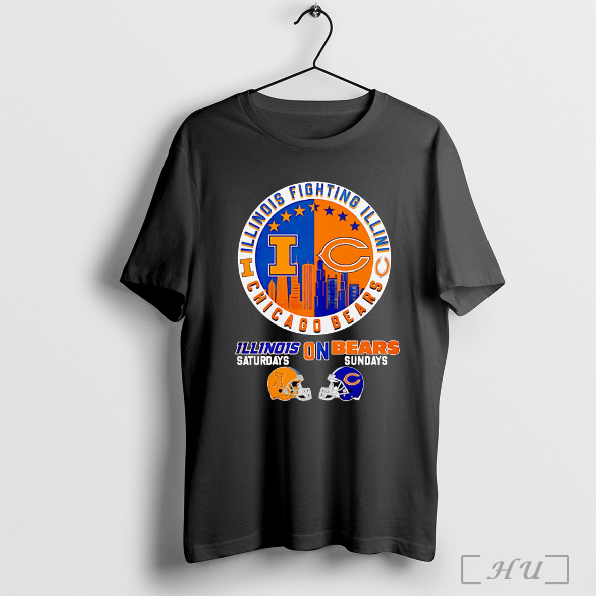 Officials Illinois Fighting Illini On Saturdays Chicago Bears On Sundays Skyline Poster T Shirt Sweatshirt