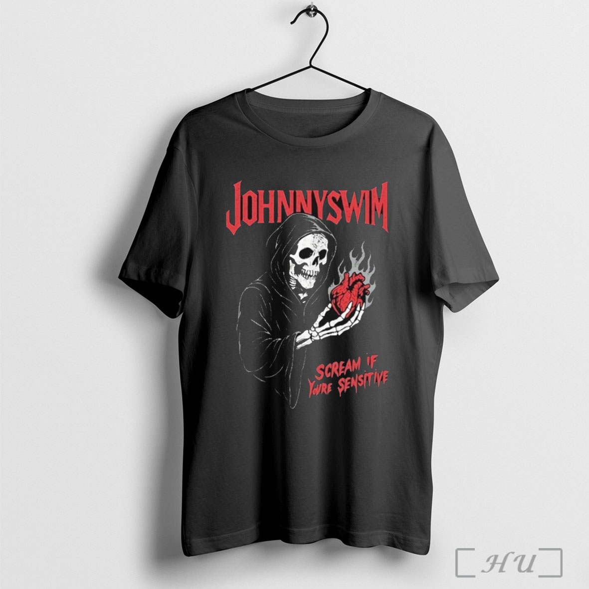 Officials Johnnyswim Scream If Youre Sensitive Grim Reaper Heart T Shirt Sweatshirt