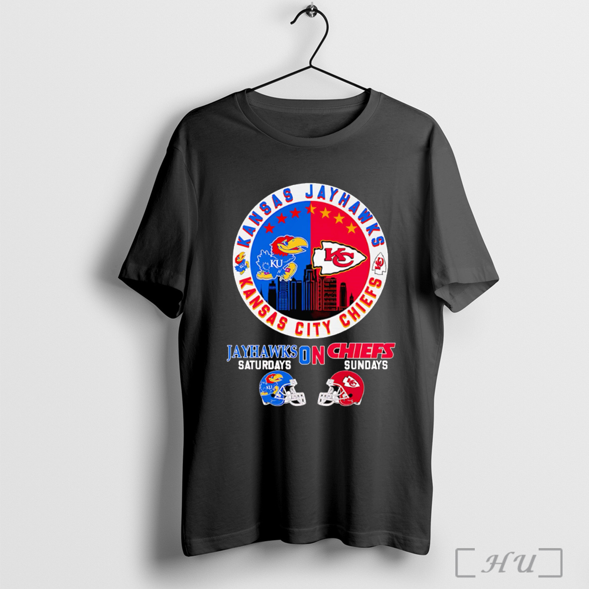 Officials Kansas Jayhawks On Saturdays Kansas City Chiefs On Sundays Skyline T Shirt Sweatshirt