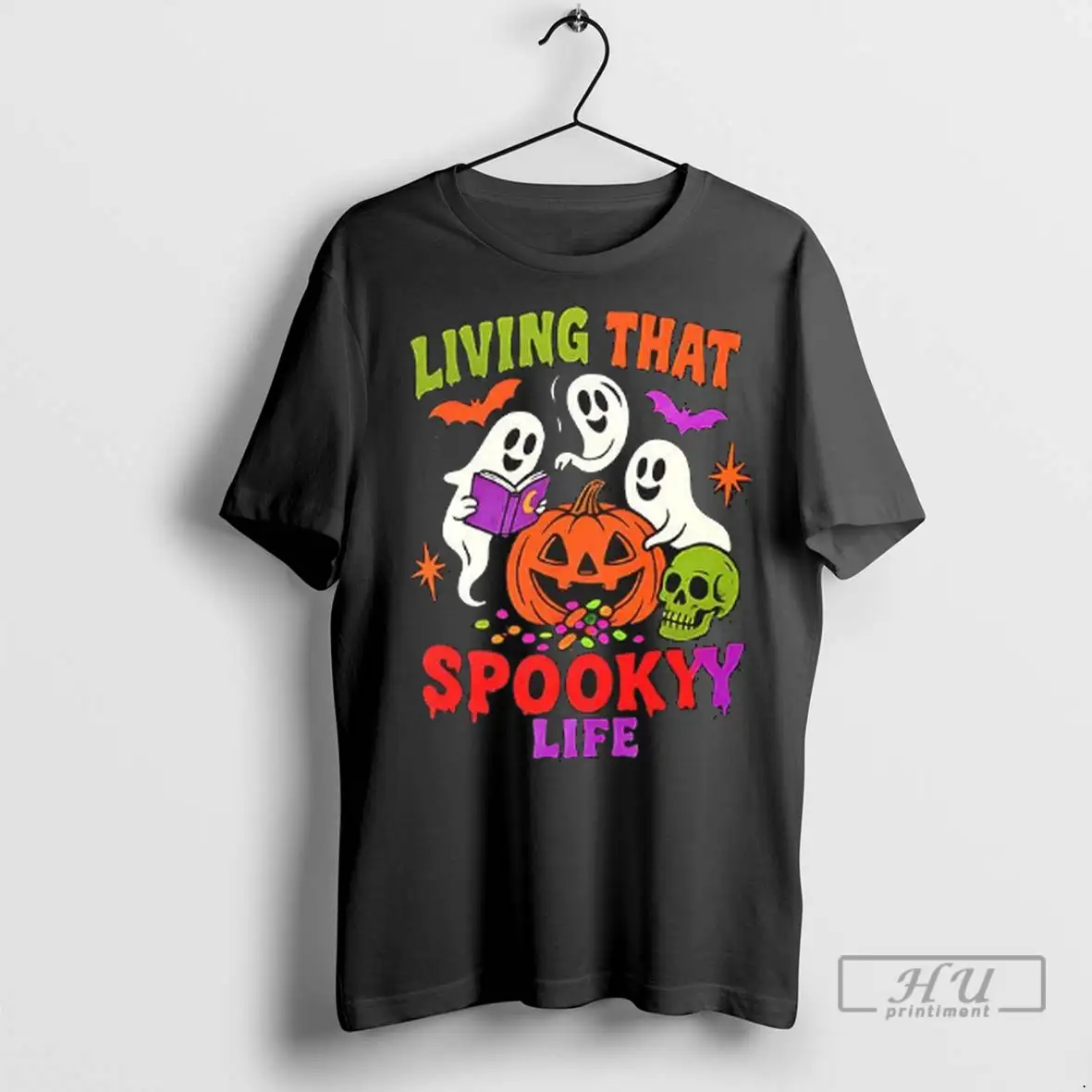 Officials Living That Spooky Life Ghost Reading Book Halloween T Shirts Sweatshirt