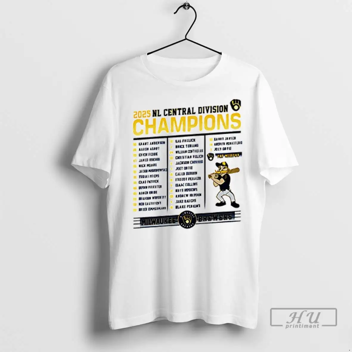 Officials Milwaukee Brewers Back To Back To Back Nl Central Division Champions 2 Sided T Shirts Sweatshirt