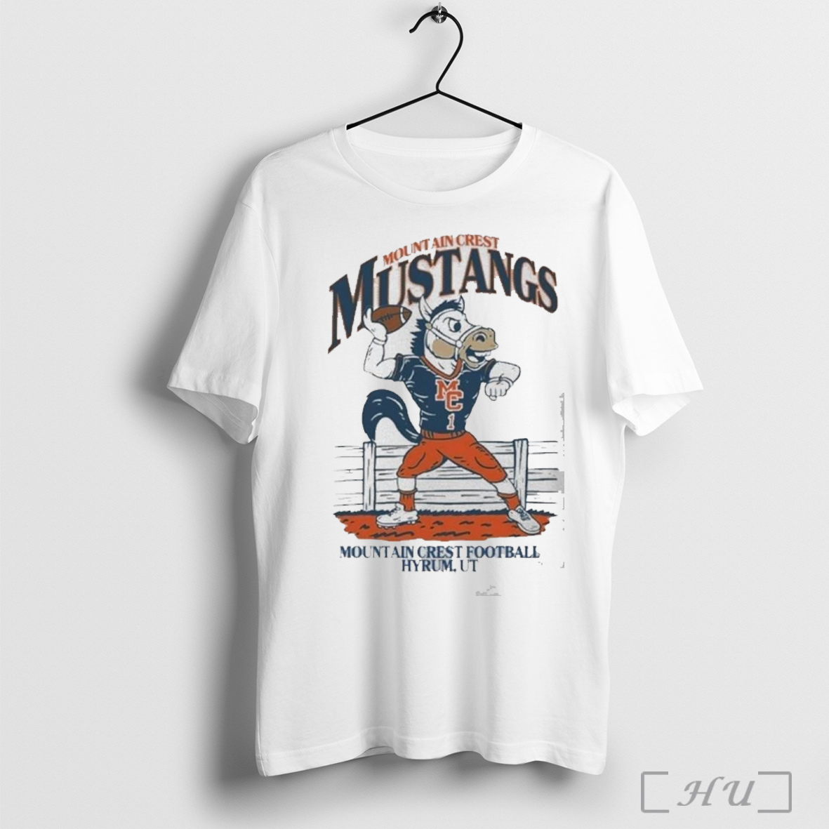 Officials Mountain Crest Mustangs Football Hyrum Ut Mascot Graphic T Shirt Sweatshirt