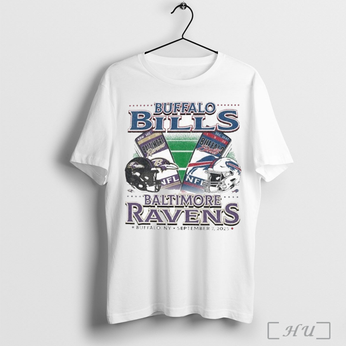 Officials Nfl Home Opener 2025 Bills Vs Ravens Helmet T Shirt Sweatshirt