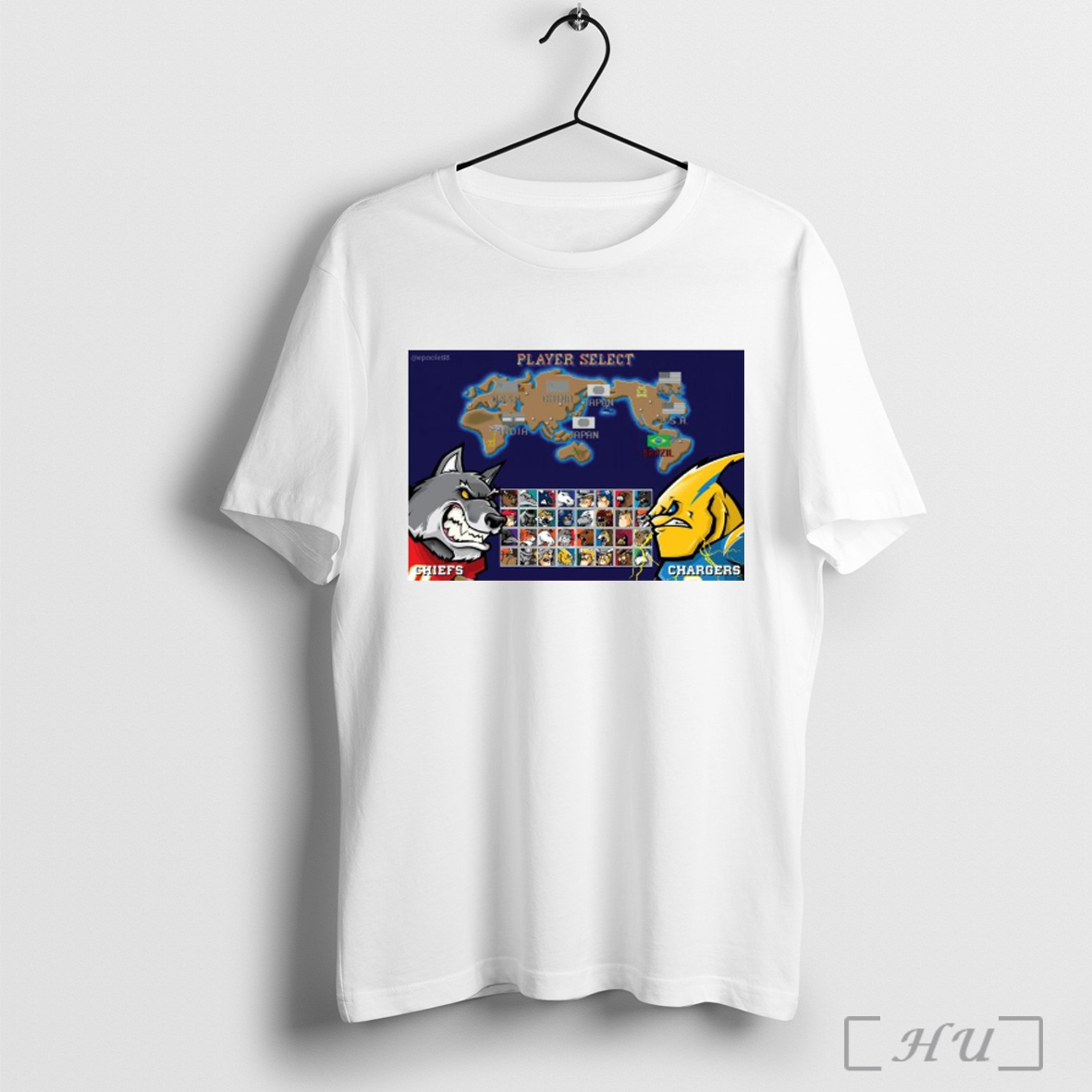 Officials Nfl Street Fighter Ii The World Warriors Chiefs Vs Chargers 2p Player Select T Shirt Sweatshirt