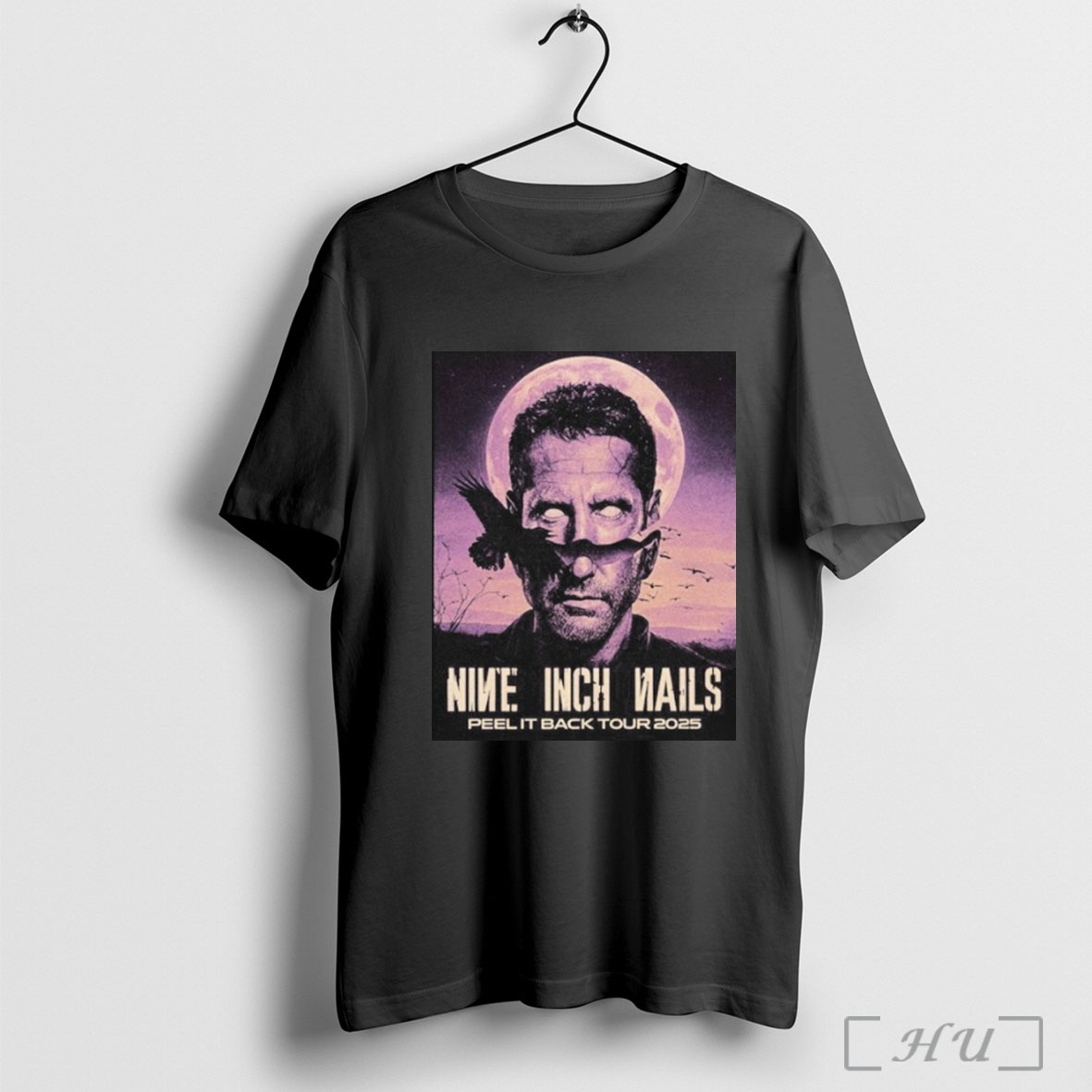 Officials Nine Inch Nails Peel It Back Tour 2025 Head Crow Moon T Shirt Sweatshirt