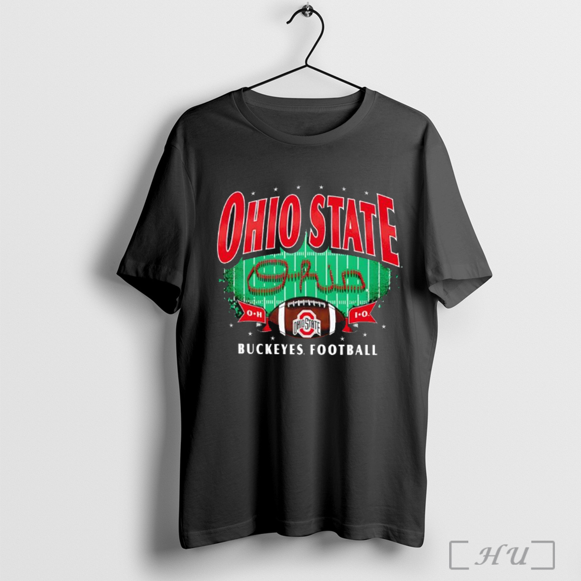 Officials Ohio State Buckeyes 47 Brand Distressed Script Ohio Football T Shirt Sweatshirt