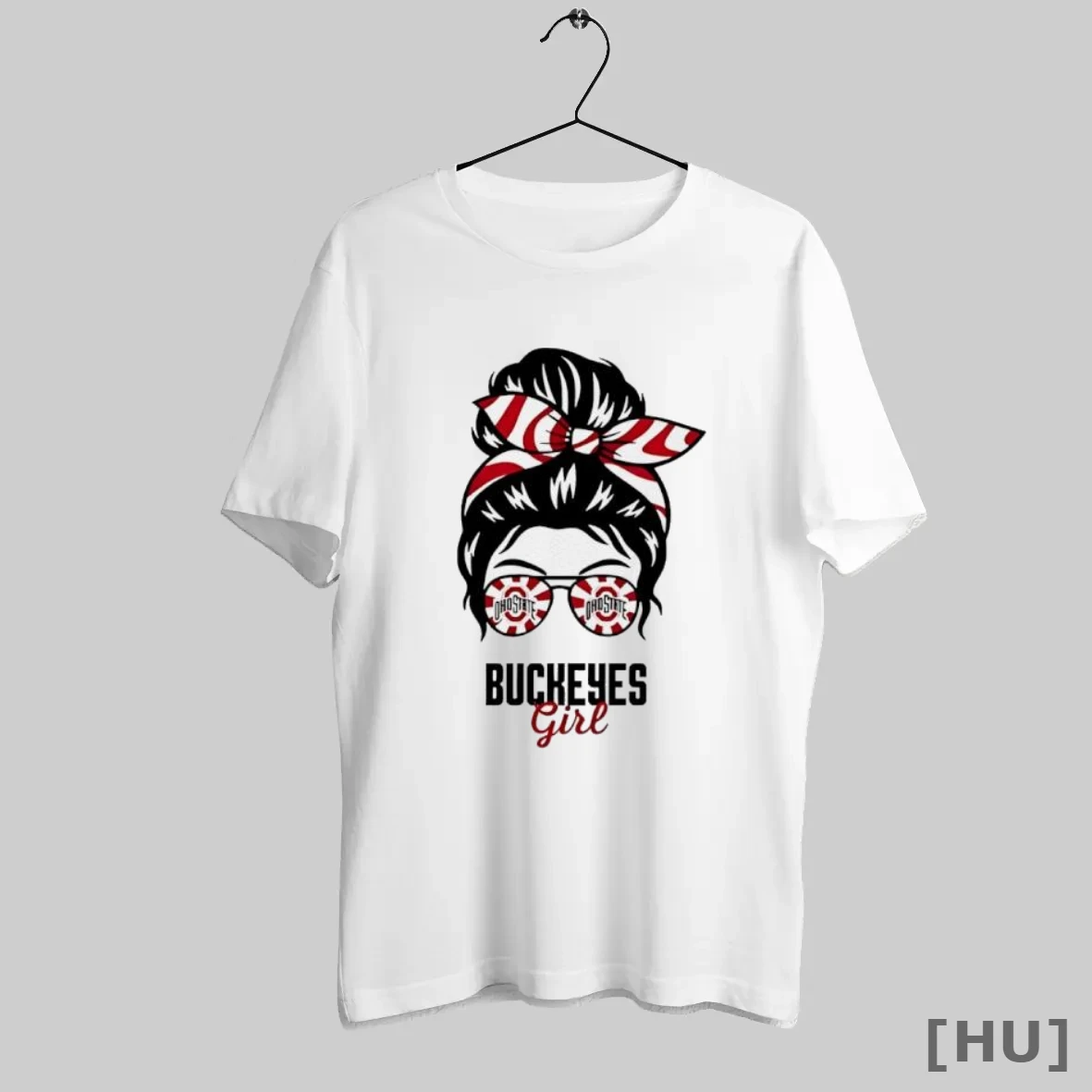Officials Ohio State Buckeyes Girl Messy Bun Glasses T Shirt Sweatshirt