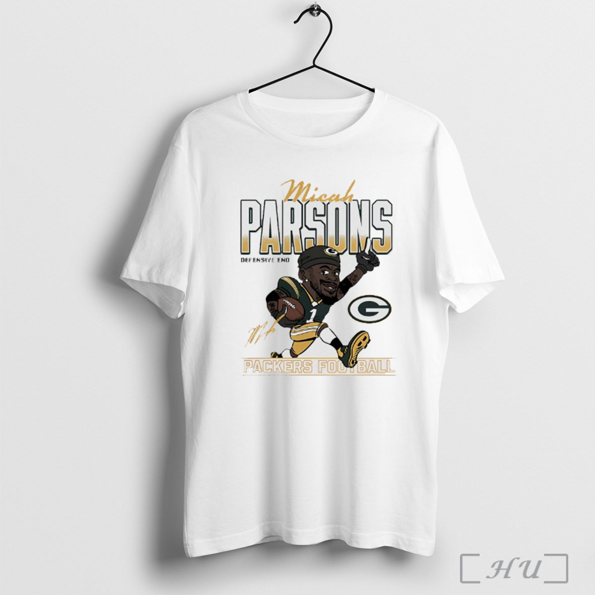 Officials Packers Micah Parsons Defensive End Signature Caricature T Shirt Sweatshirt