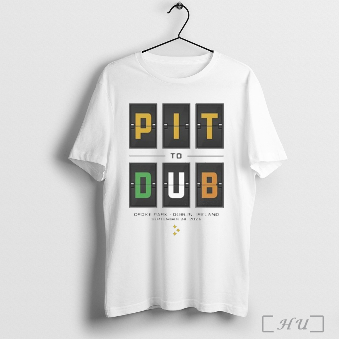 Officials Pittsburgh Steelers 2025 Dublin Game Pit Dub Departure Board T Shirt Sweatshirt