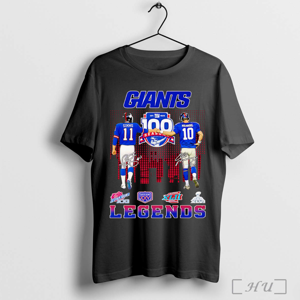 Officials Simms And Manning Giants Legends Signature T Shirt Sweatshirt
