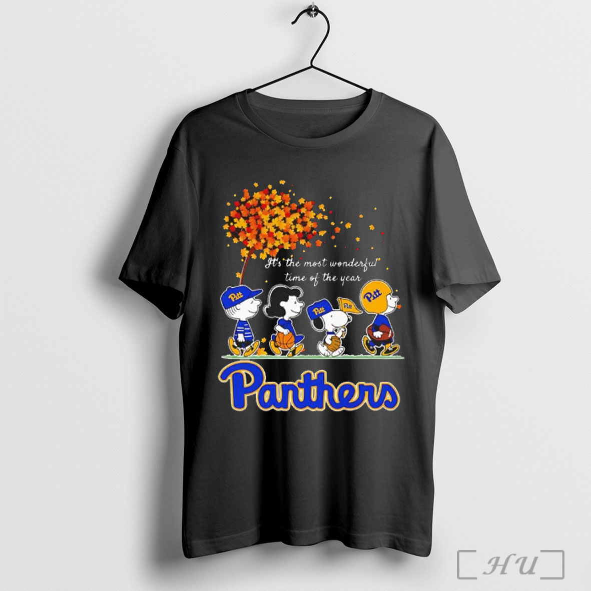 Officials Snoopy And Friends Pitt Panthers Sports Team Its The Most Wonderful Time Of The Year Autumn T Shirt Sweatshirt
