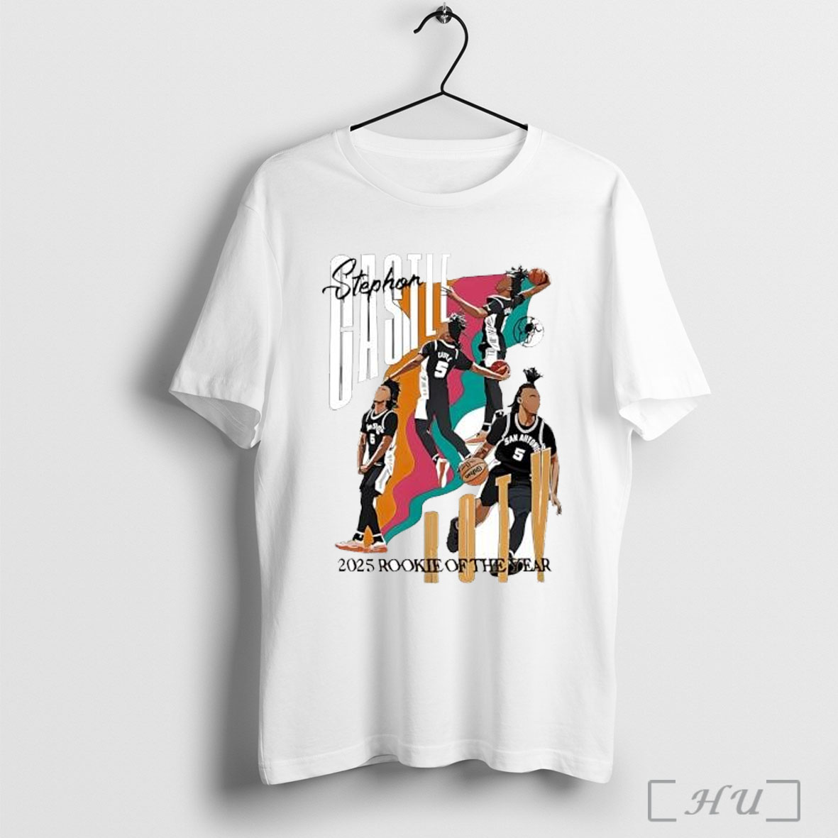 Officials Stephon Castle 2025 Rookie Of The Year Basketball Player T Shirt Sweatshirt