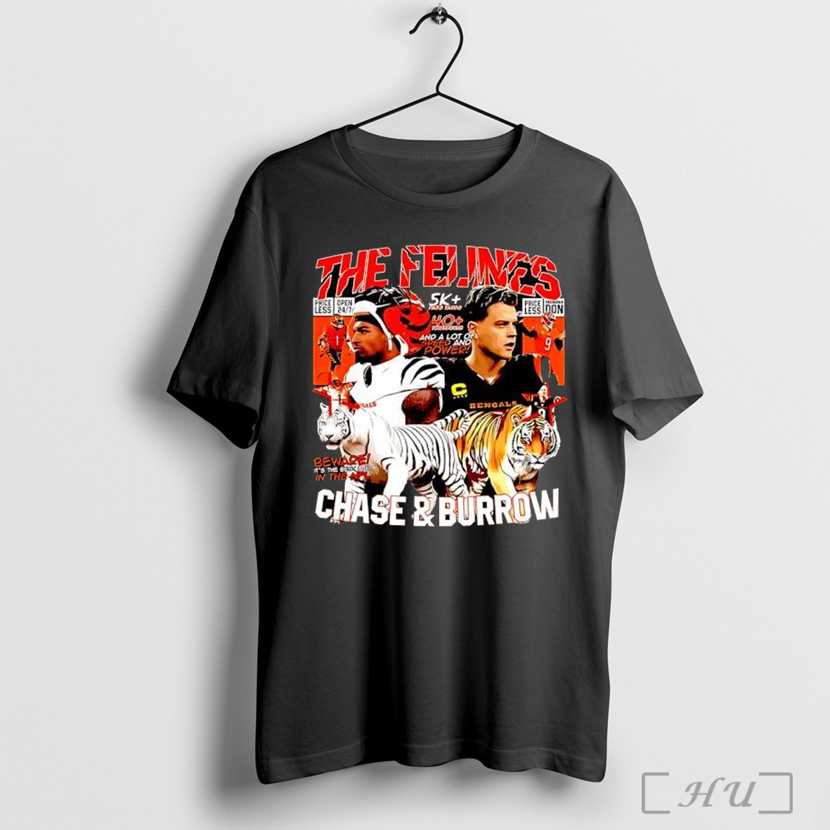 Officials The Felinos 5k Pass Yards 40 Touchdowns Bengals Chase Burrow T Shirt Sweatshirt