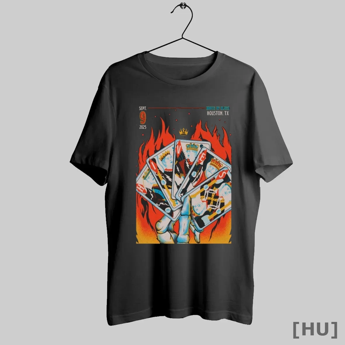Officials The Hives House Of Blues Sep 9 2025 Houston Tx Cards Flames T Shirt Sweatshirt