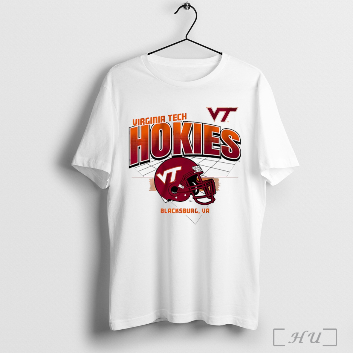 Officials Virginia Tech Hokies Football Blacksburg Va Helmet Grid T Shirt Sweatshirt