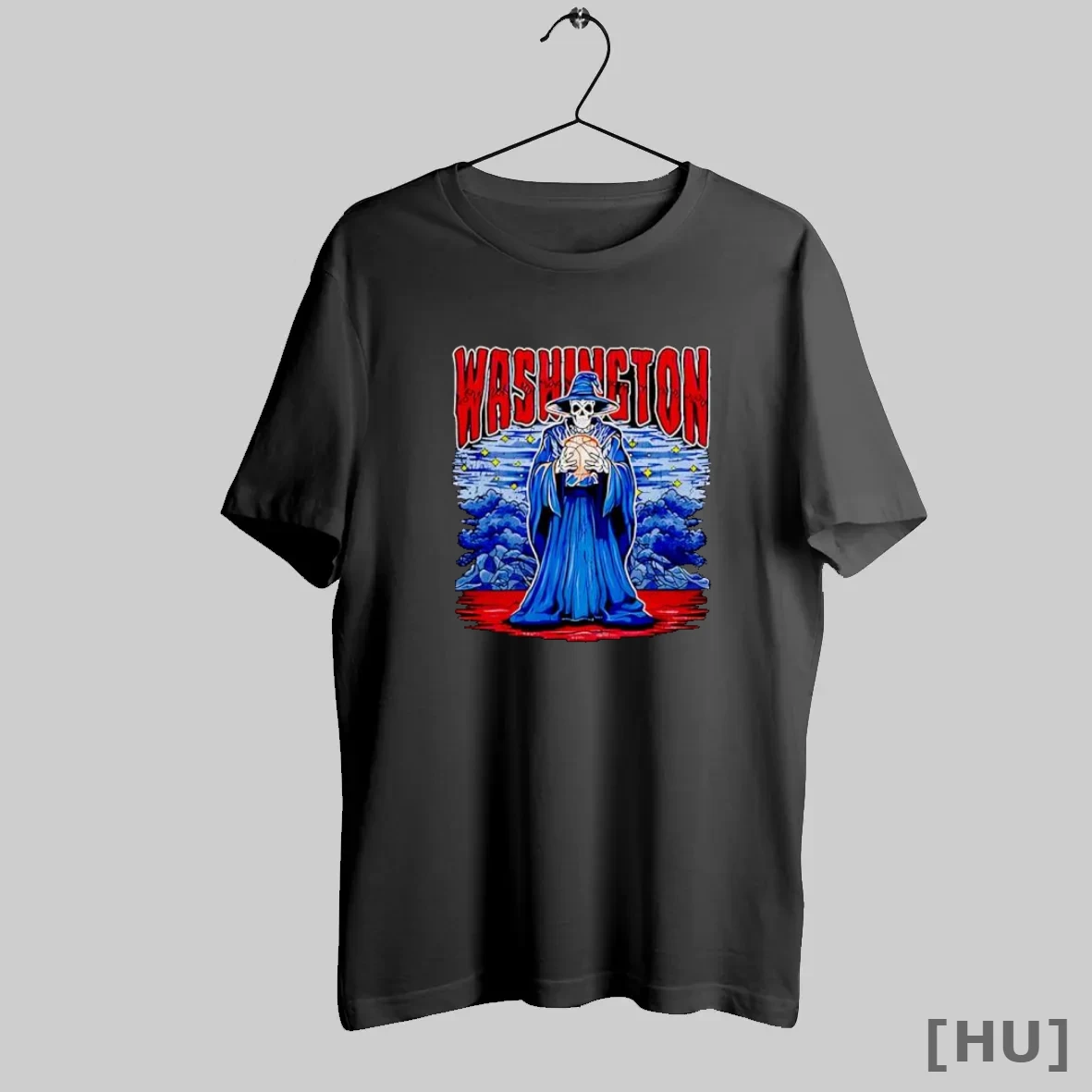 Officials Washington Skeleton Wizard Holding Basketball In Dark Fantasy T Shirt Sweatshirt