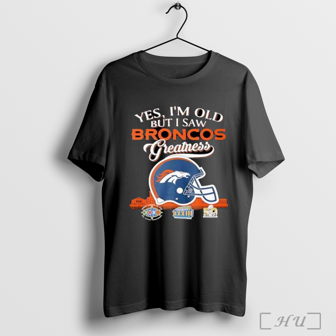 Officials Yes Im Old But I Saw Denver Broncos Greatness Helmet Skyline 2025 T Shirt Sweatshirt