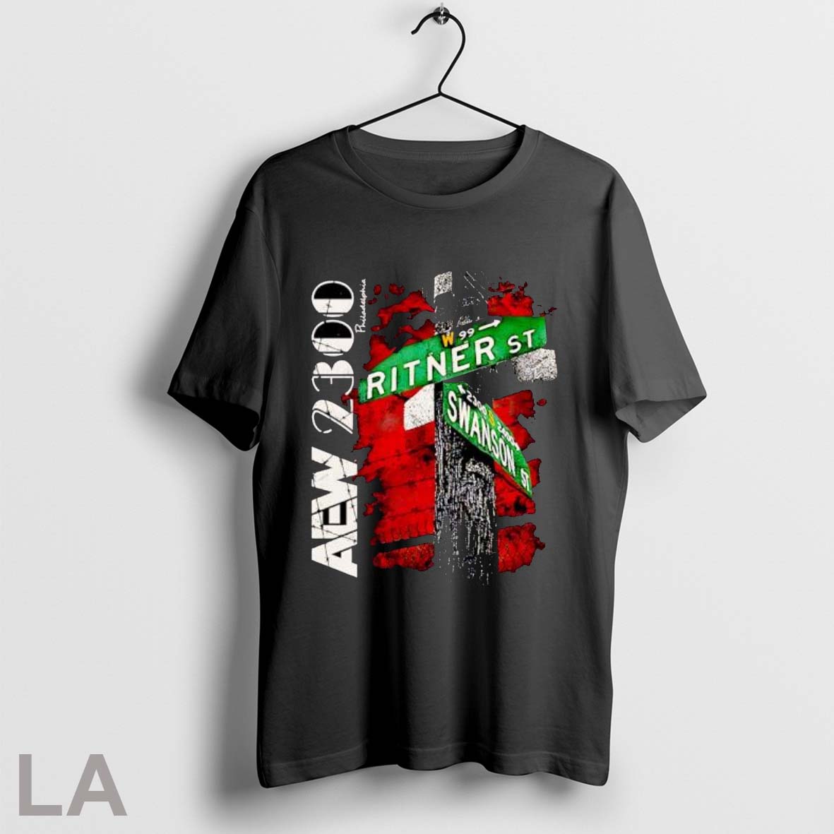 Original Aew Philadelphia 2300 Ritner Street Swanson Street Barbed Wire Shirt