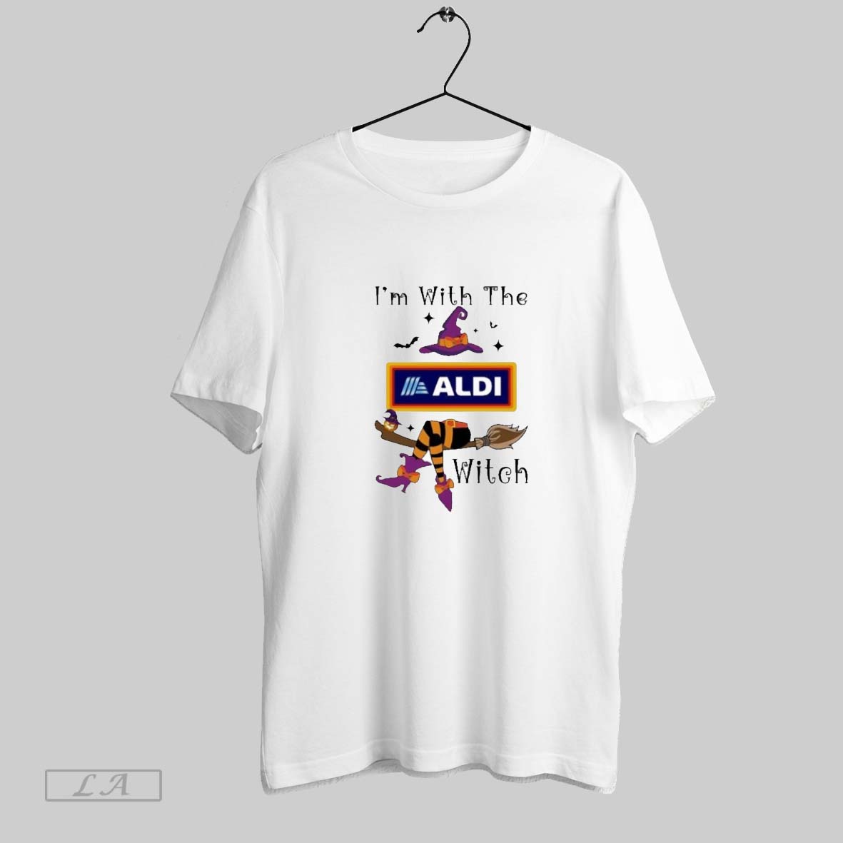 Original Aldi Im With The Witch Hat Halloween Shirt
