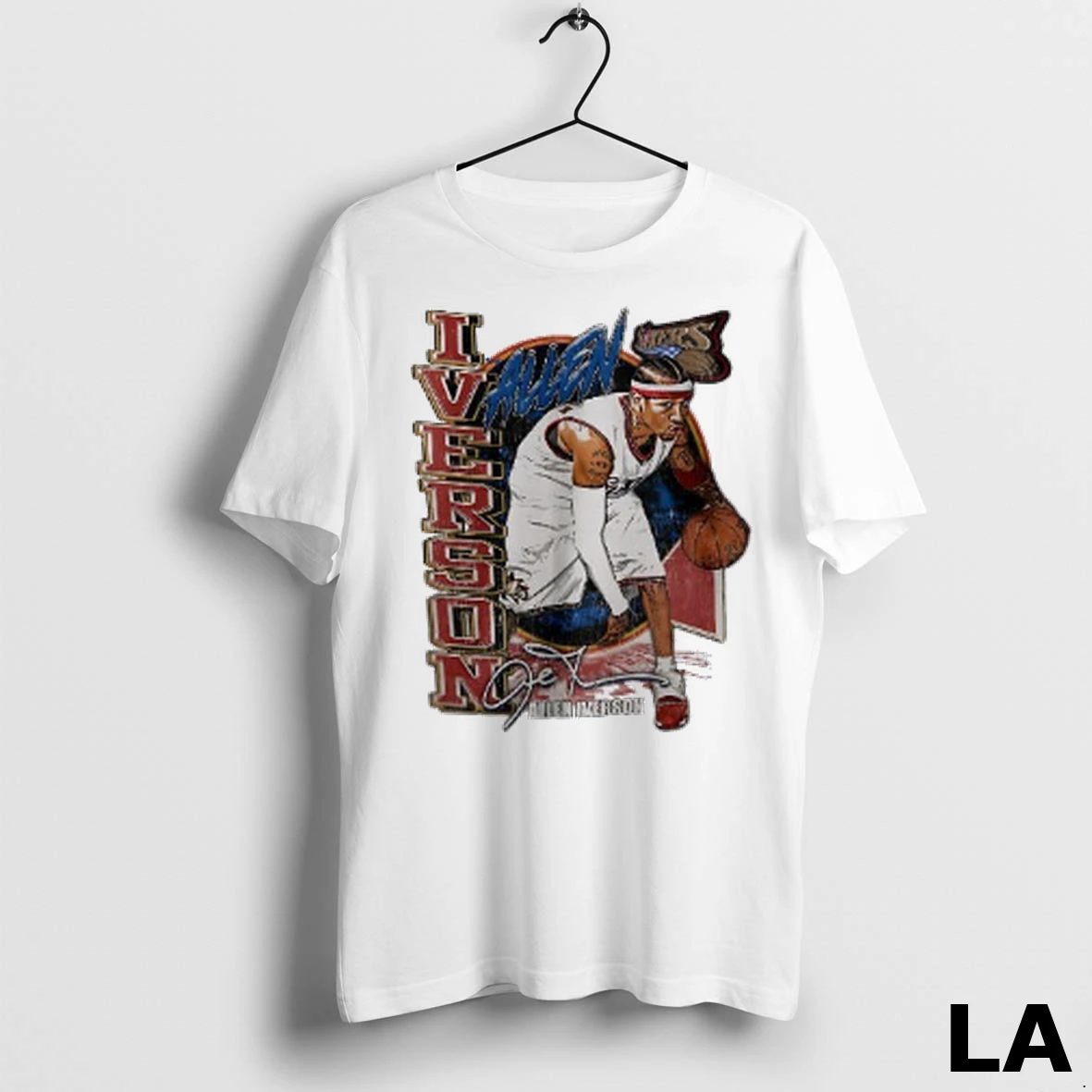 Original Allen Iverson Philadelphia 76ers Player Basketball Signature Shirt