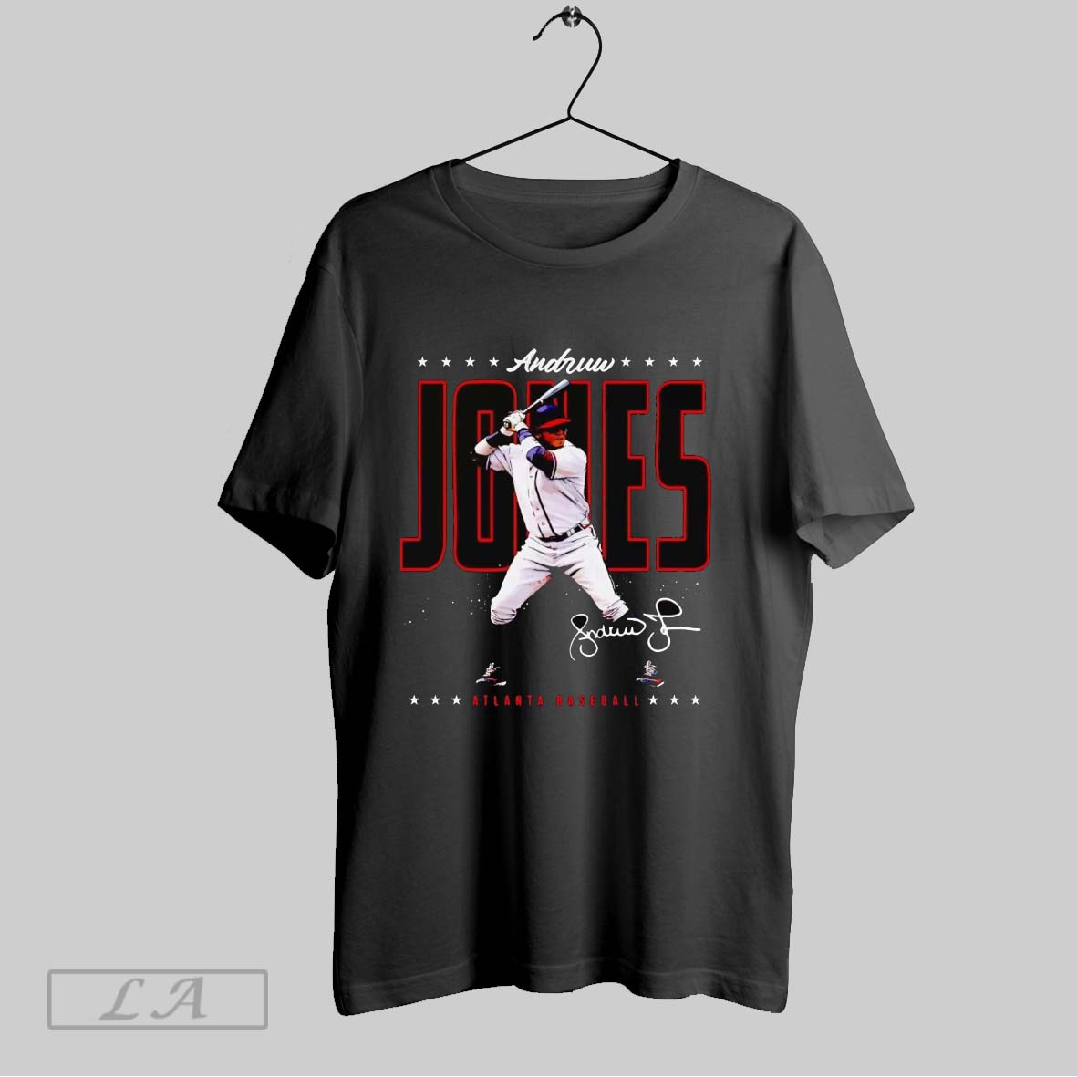 Original Andruw Jones Swing Signature Atlanta Baseball Shirt