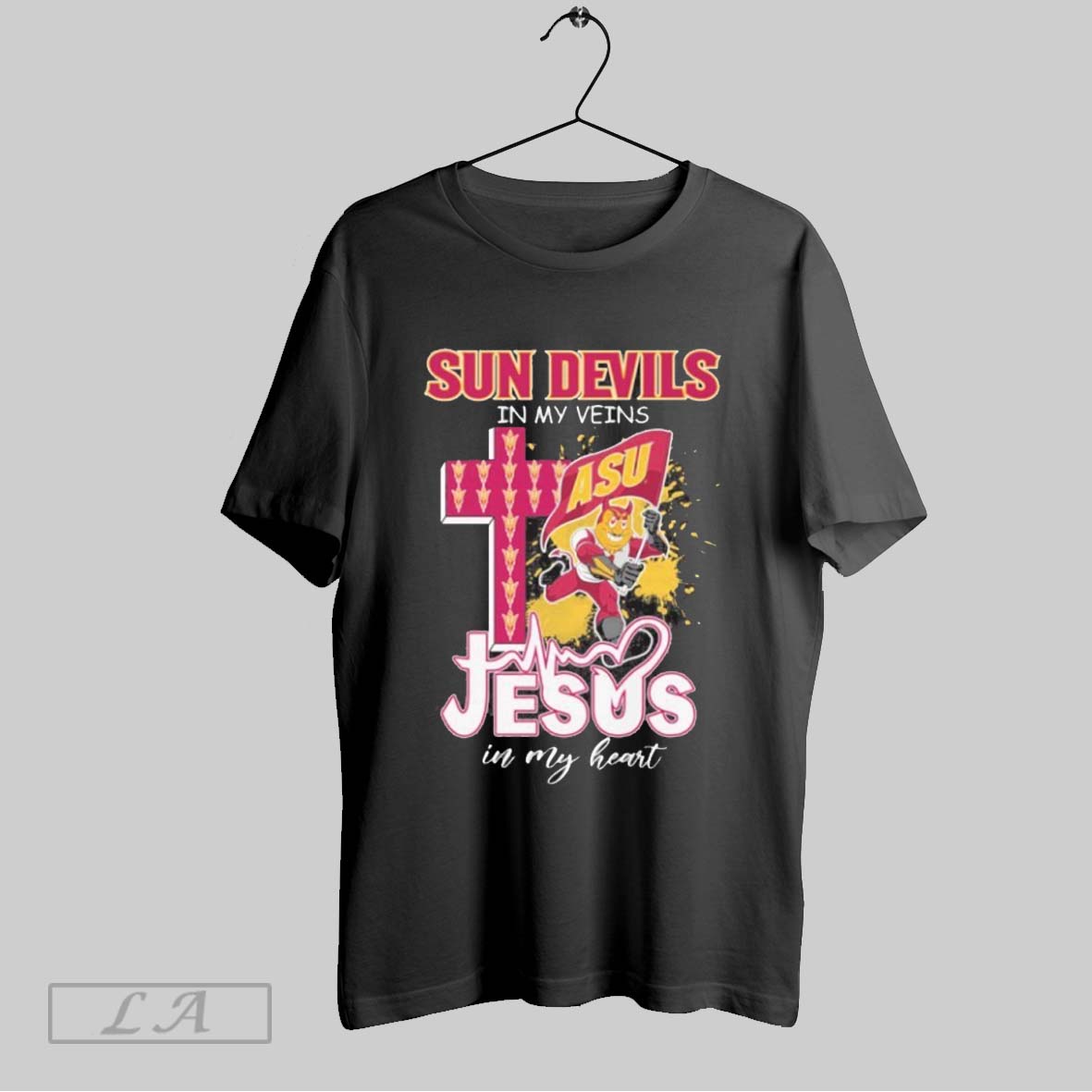Original Arizona State Football Mascot In My Veins Jesus In My Hear Shirt