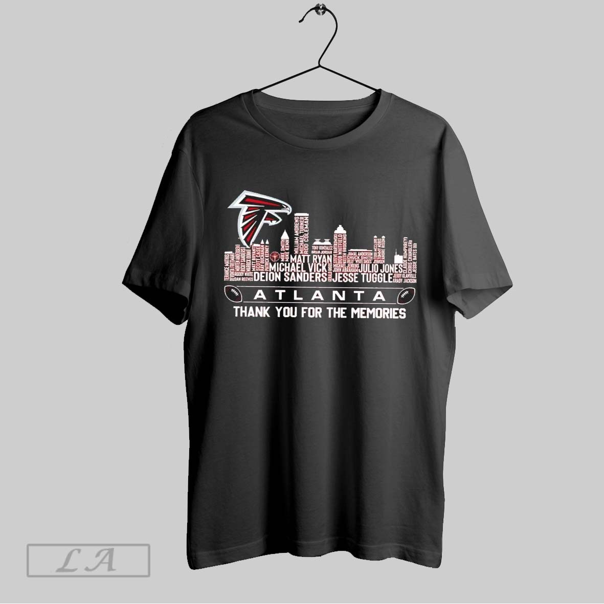 Original Atlanta Falcons Football Thank For The Memories Skylines Name Shirt