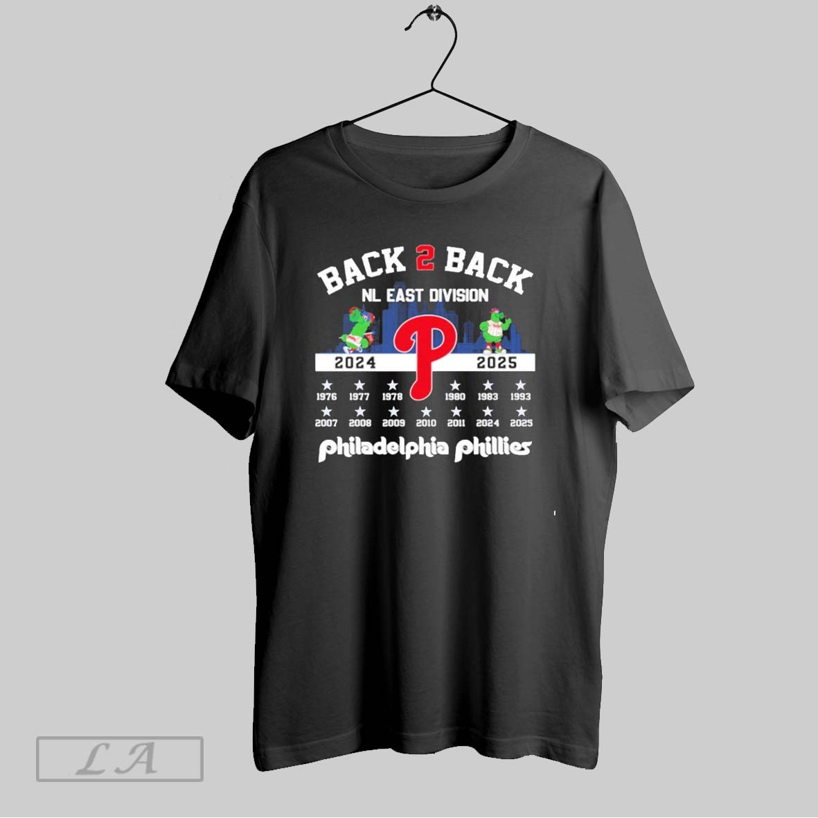 Original Back 2 Back Nl East Division Champions 2024 2025 Philadelphia Phillies Shirt