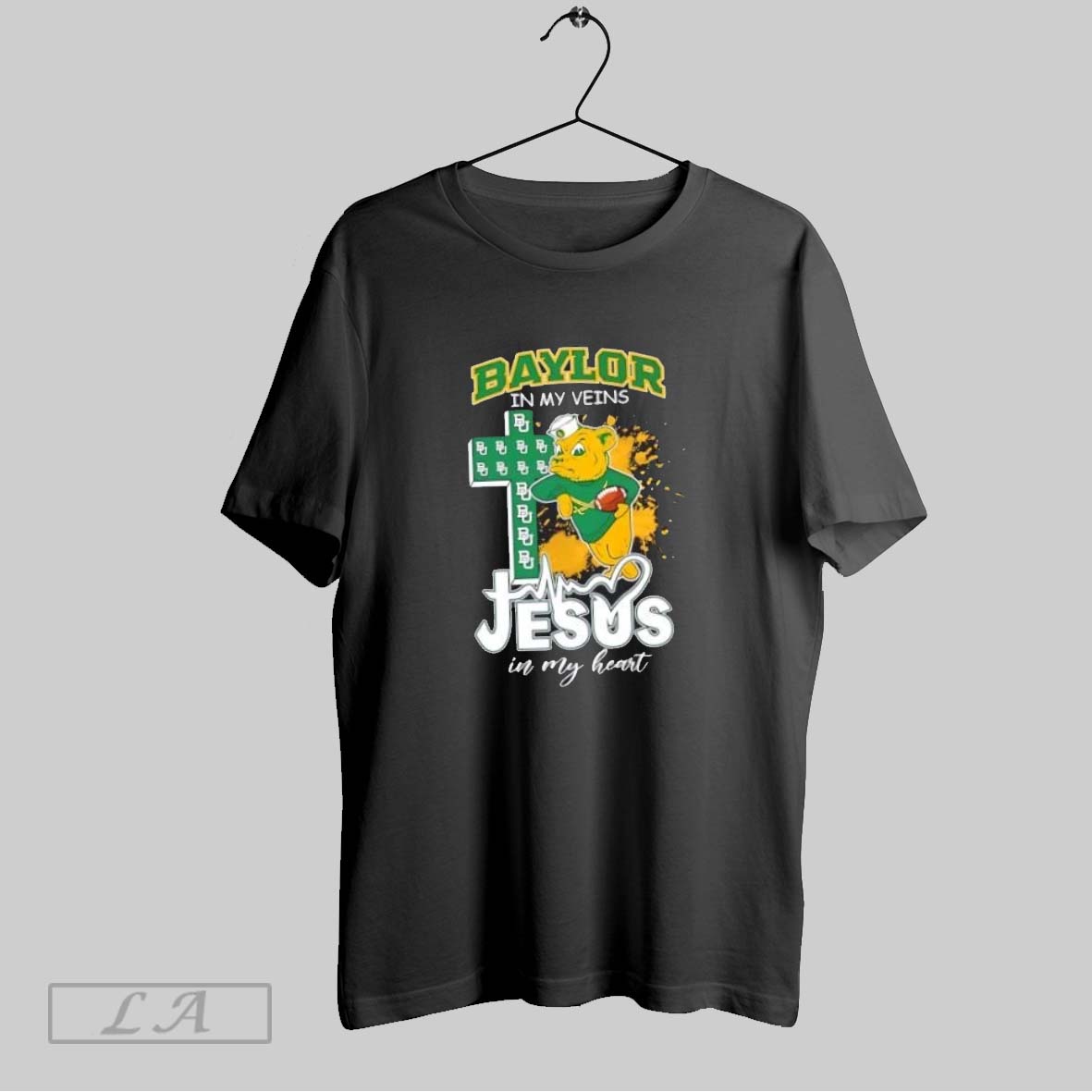 Original Baylor Bears In My Veins Jesus In My Heart Cross Mascot Shirt