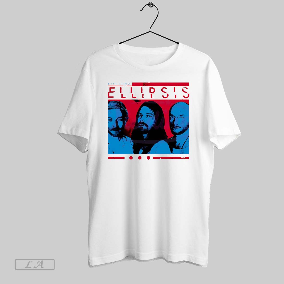 Original Biffy Clyro Ellipsis Album Cover Red Blue Portrait T Shirt