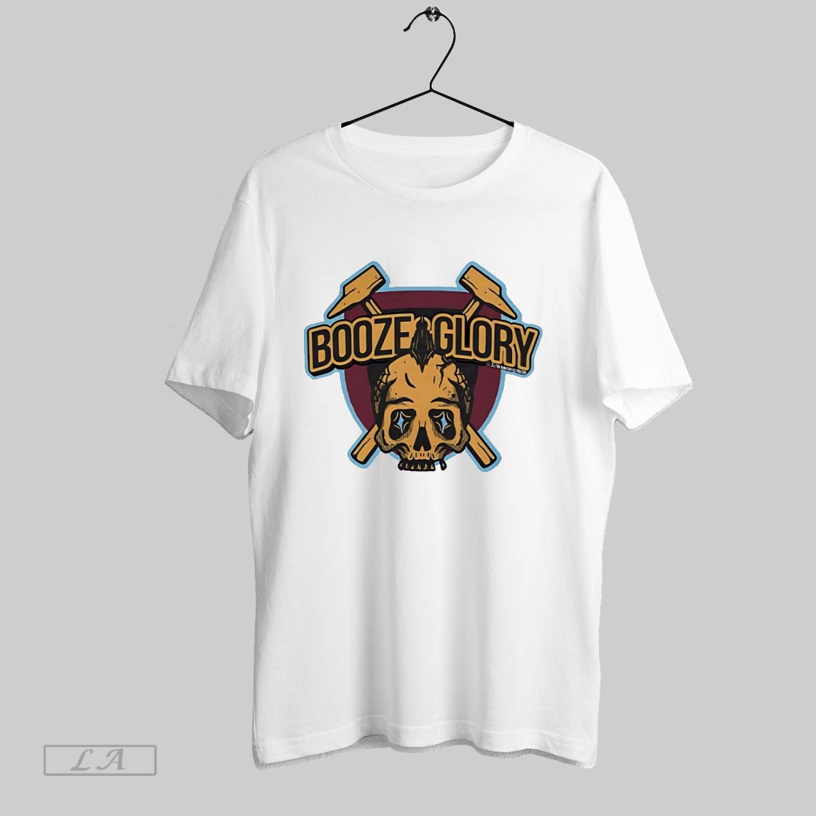 Original Booze And Glory Skull Logo T Shirt