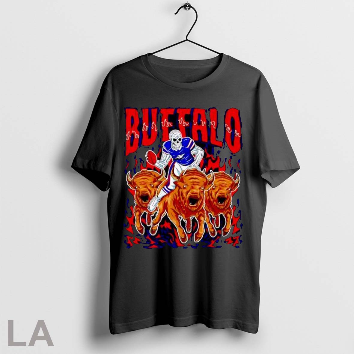 Original Buffalo Bills Skeleton Football Player Riding Buffalo Shirt